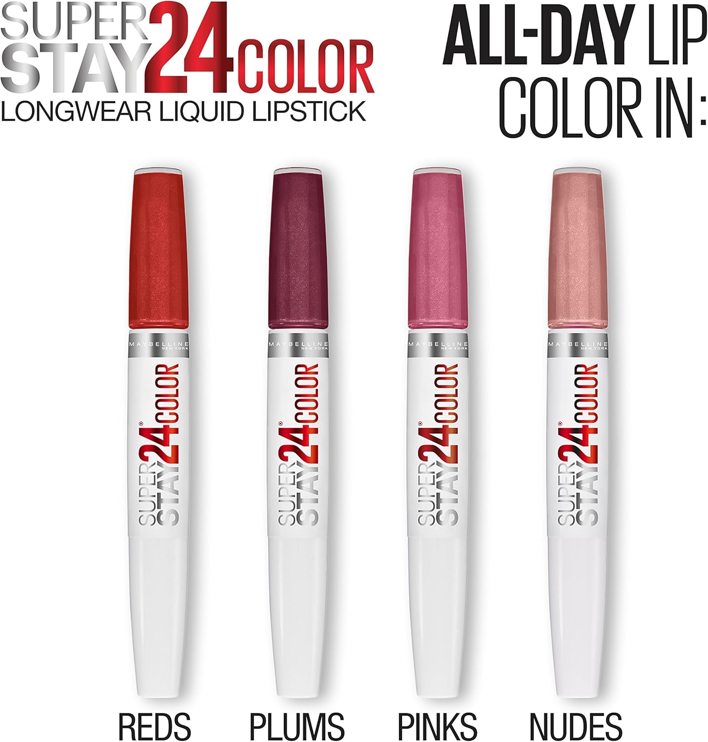 Maybelline New York SuperStay 24 2-Step Liquid Lipstick Makeup, Steady Red-Y, 1 kit