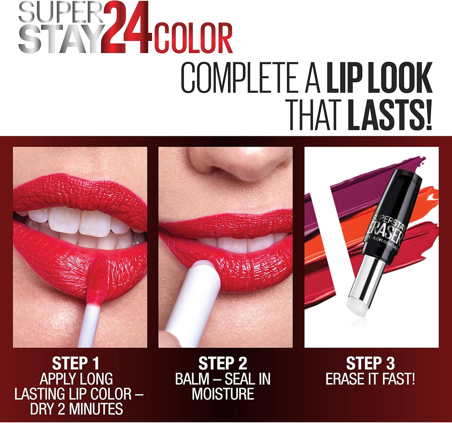 Maybelline New York SuperStay 24 2-Step Liquid Lipstick Makeup, Steady Red-Y, 1 kit