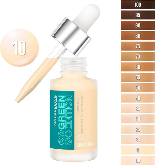 Base De Maquillaje Maybelline Green Edition Superdrop Tinted, 20 ml