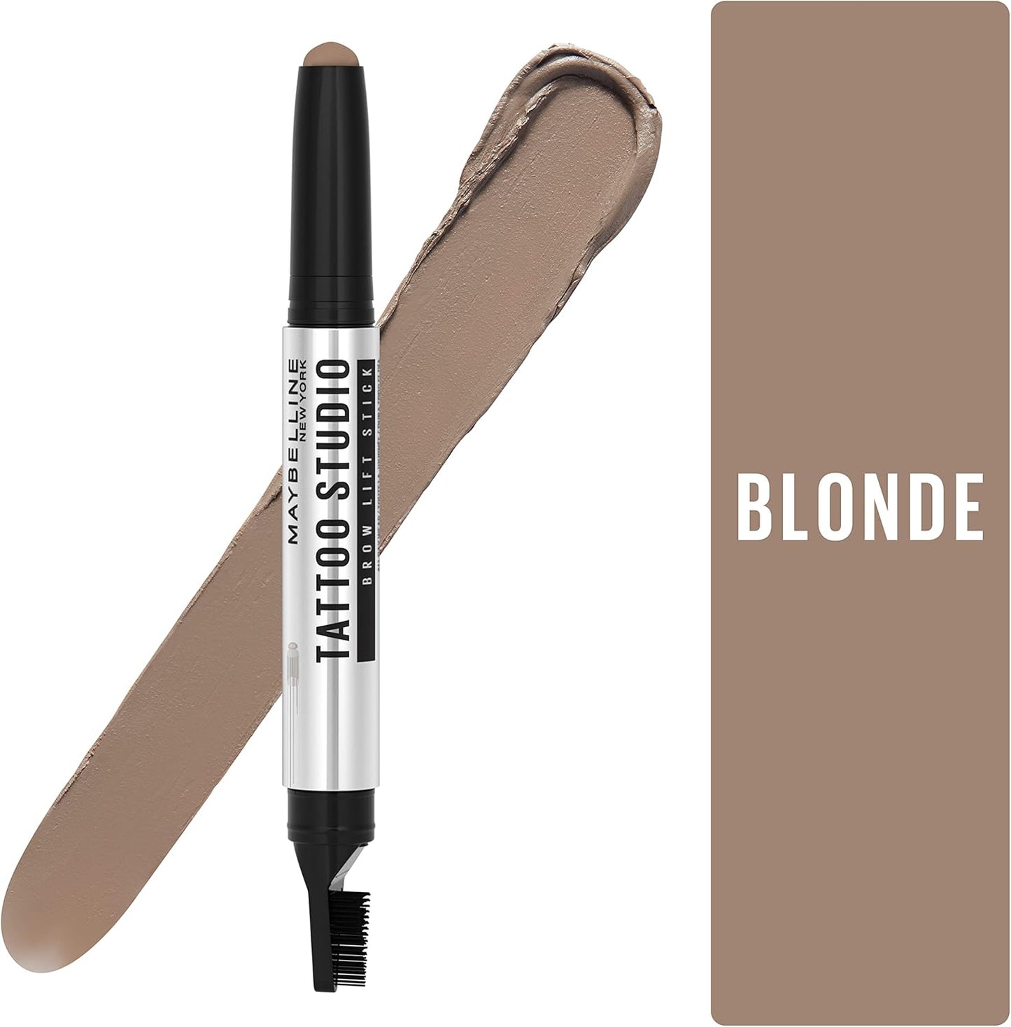 Maybelline TattooStudio Brow Lift Stick Makeup with Tinted Wax Conditioning Complex, Blonde 250,