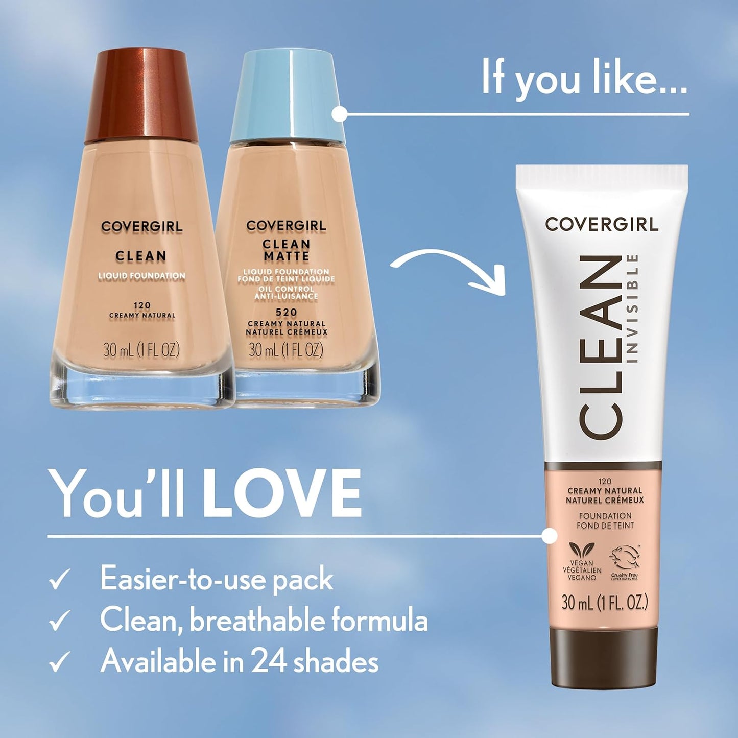 Covergirl Clean Liquid - Base De Maquillaje, Tono beige, 30 ml