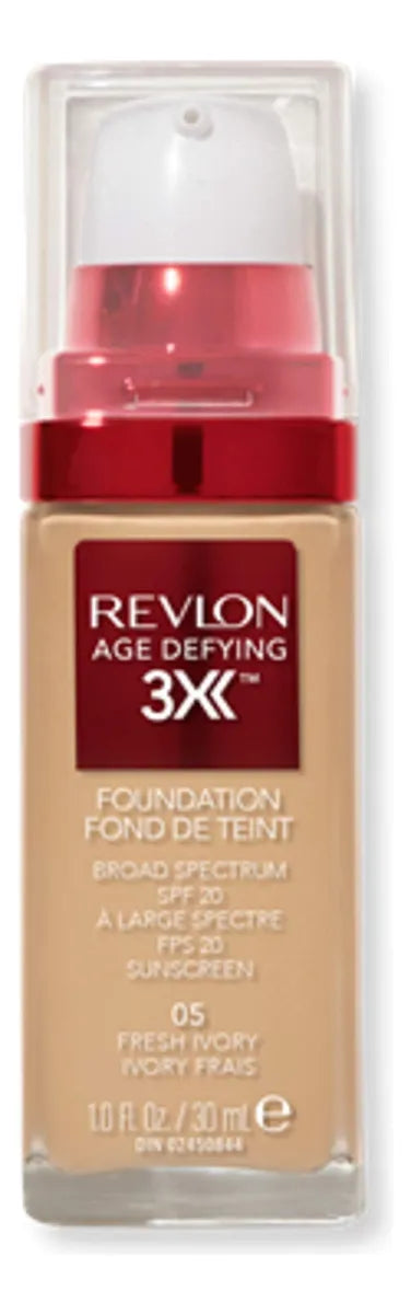 Base de maquillaje líquida Revlon Age Defying 3x Foundation revlon tono 05 fresh ivory - 30mL 28.35g