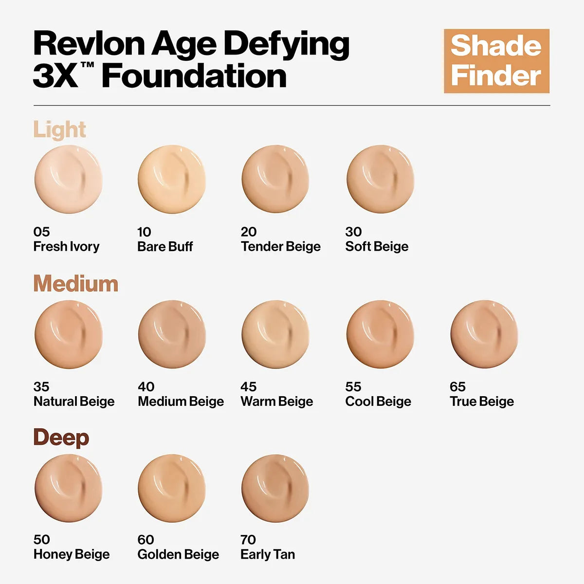 Base de maquillaje líquida Revlon Age Defying 3x Foundation revlon tono 05 fresh ivory - 30mL 28.35g